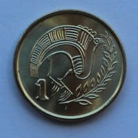 1 цент 1996г. Кипр ,никелевая бронза,состояние UNC - Мир монет