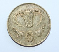 5 центов 1987г. Кипр, никелевая бронза,состояние VF- - Мир монет