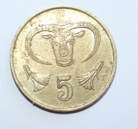 5 центов 1988г. Кипр, никелевая бронза, состояние VF+ - Мир монет