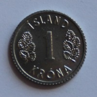 1 крона 1978г. Исландия, Гербовой щит, состояние UNC. - Мир монет