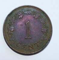 1 цент  1972г. Британская  Мальта,  бронза, состояние XF. - Мир монет