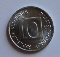 10 стотинов 1993г. Словения,состояние UNC - Мир монет