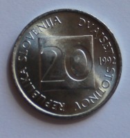 20 стотинов 1992г. Словения,состояние UNC - Мир монет