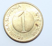 1 толар 1996г. Словения,состояние VF-XF. - Мир монет