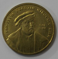 2 злотых 2005 г.  500-летие со дня рождения писателя Миколая  Рея 1505-1569 , состояние UNC. - Мир монет
