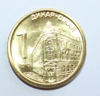 1 динар 2013г. Сербия,состояние UNC. - Мир монет