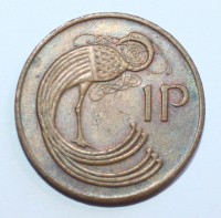 1 пенни 1976г. Ирландия, Птица ,состояние VF - Мир монет