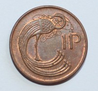 1 пенни 1990г. Ирландия, Птица ,состояние VF+ - Мир монет