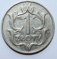 1 злотый 1929г. Польша, никель,состояние VF-XF - Мир монет