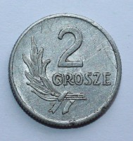 2 гроша 1949г. Польша, алюминий, состояние VF - Мир монет
