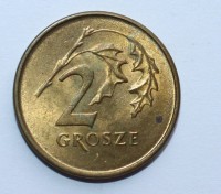 2 гроша 1990г. Польша, состояние  - Мир монет