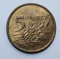 5 грошей 2008г. Польша, состояние  - Мир монет