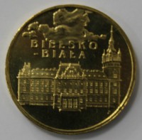 2 злотых  2008г. Польша.  Бельско-Бяла, состояние UNC - Мир монет