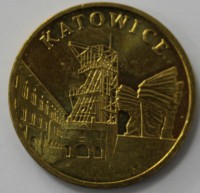 2 злотых 2010 г   Польша. Катовице , состояние UNC. - Мир монет