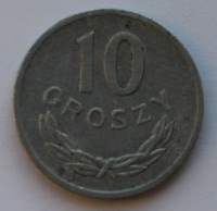 10 грошей 1973г. Польша,алюминий,состояние VF - Мир монет