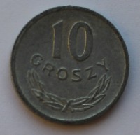 10 грошей 1974г. Польша,алюминий,состояние VF - Мир монет