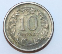 10 грошей 1990г.Польша, состояние  - Мир монет