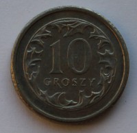 10 грошей 1993г. Польша, состояние  - Мир монет