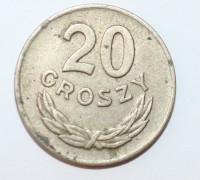 20 грошей 1949г. Польша, никель,состояние VF - Мир монет