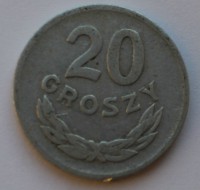 20 грошей 1949г. Польша,алюминий,состояние VF+ - Мир монет