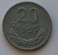 20 грошей 1976г. Польша,алюминий,состояние XF - Мир монет