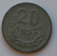20 грошей 1972г. Польша,алюминий,состояние VF - Мир монет