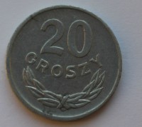 20 грошей 1980г. Польша, алюминий,состояние VF+ - Мир монет