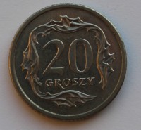 20 грошей 1992г. Польша, состояние  - Мир монет