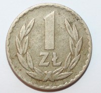 1 злотый 1949г. Польша, никель,сосотояние VF - Мир монет