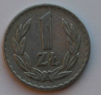 1 злотый 1949г. Польша,алюминий,состояние VF+ - Мир монет
