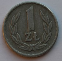 1 злотый 1966г. Польша,алюминий,состояние VF - Мир монет