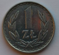 1 злотый 1983г. Польша,алюминий,состояние ХF - Мир монет
