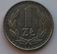 1 злотый 1984г. Польша,алюминий,состояние VF - Мир монет