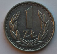 1 злотый 1985г. Польша, алюминий,состояние XF - Мир монет