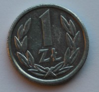 1 злотый 1990г. Польша,алюминий,состояние XF - Мир монет