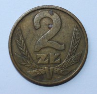 2 злотых 1985г. Польша,бронза,состояние VF - Мир монет