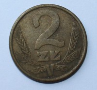 2 злотых 1987г. Польша, бронза,состояние VF - Мир монет