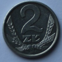 2 злотых 1989г. Польша,алюминий,состояние XF - Мир монет