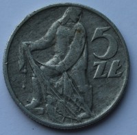 5 злотых 1959г. Польша,алюминий,состояние VF - Мир монет