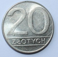 20 злотых 1989г. Польша,состояние XF - Мир монет