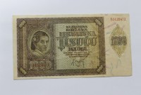 Банкнота  1000 кун 1941г. Хорватия. состояние XF. - Мир монет