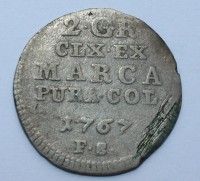 2 гроша 1767г.  Польша. Станислав Август Понятовский, серебро,  состояние VF-XF. - Мир монет