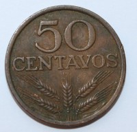 50 сентаво 1974г. Португалия, состояние VF-XF - Мир монет