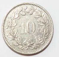 10 раппен 1981г. Швейцария, никель, состояние VF - Мир монет
