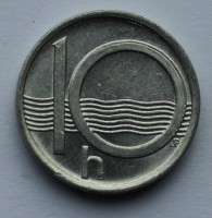 10 галер 1998г. Чехия, алюминий, состояние XF - Мир монет