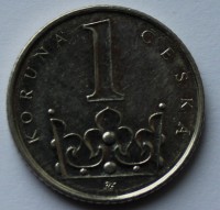 1 крона 2009г. Чехия, никель, состояние XF - Мир монет