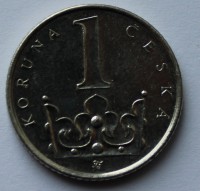 1 крона 2016г. Чехия, никель, состояние XF - Мир монет