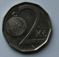 2 кроны 2010г. Чехия, никель, состояние VF - Мир монет