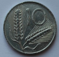 10 лир 1979г. Италия. Пшеница, Плуг, алюминий, состояние VF-XF - Мир монет