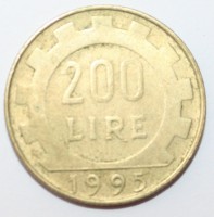 200 лир 1995г. Италия, состояние VF - Мир монет